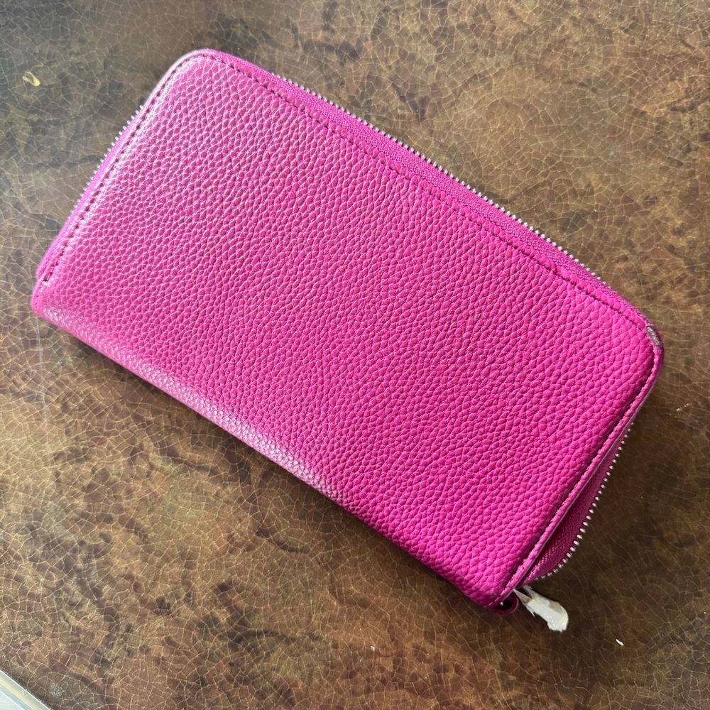 Vibrant Pink Zip-Around Wallet